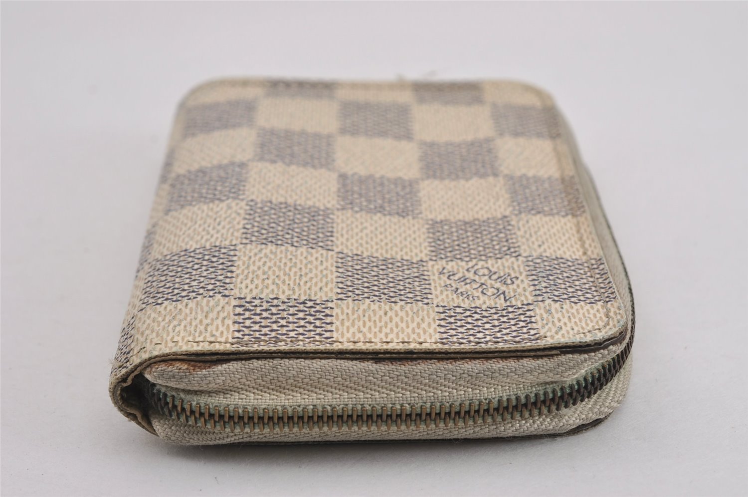 Authentic Louis Vuitton Damier Azur Zippy Coin Purse Wallet N63069 LV Junk K4964