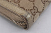 Authentic GUCCI Round Zip Long Wallet Purse GG Canvas Leather 323397 Brown K4965