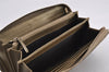 Authentic GUCCI Round Zip Long Wallet Purse GG Canvas Leather 323397 Brown K4965