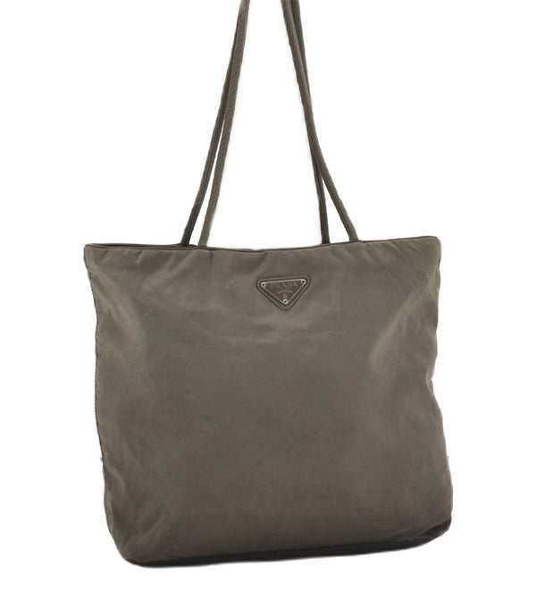 Authentic PRADA Vintage Nylon Tessuto Shoulder Tote Bag Green K4968