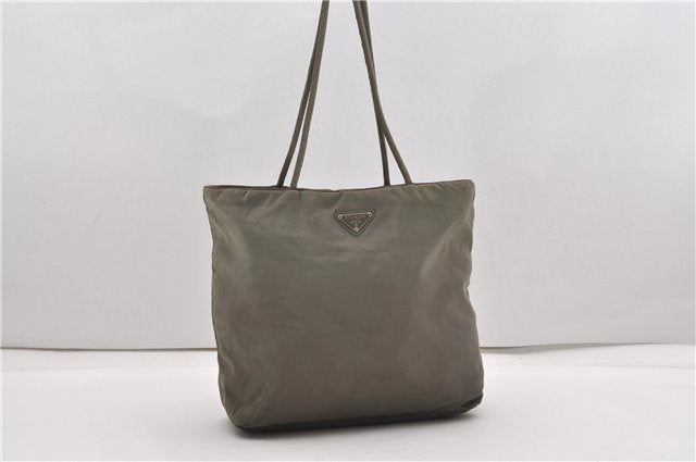 Authentic PRADA Vintage Nylon Tessuto Shoulder Tote Bag Green K4968