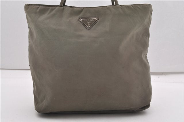 Authentic PRADA Vintage Nylon Tessuto Shoulder Tote Bag Green K4968