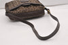 Authentic CELINE C Horse Carriage Shoulder Cross Bag Canvas Leather Brown K4969