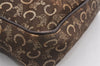 Authentic CELINE C Horse Carriage Shoulder Cross Bag Canvas Leather Brown K4969