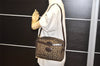 Authentic CELINE C Horse Carriage Shoulder Cross Bag Canvas Leather Brown K4969