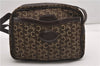Authentic CELINE C Horse Carriage Shoulder Cross Bag Canvas Leather Brown K4969