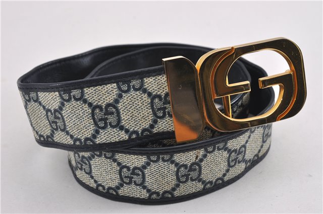 Authentic GUCCI Vintage Belt GG PVC Leather 26.4-28.7