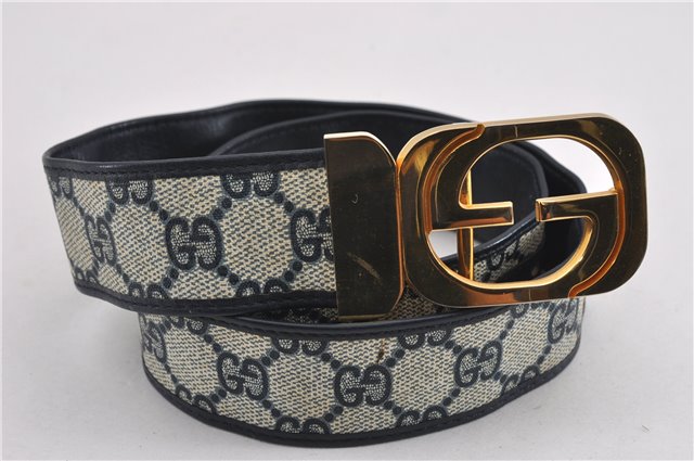 Authentic GUCCI Vintage Belt GG PVC Leather 26.4-28.7