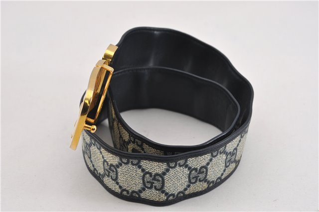 Authentic GUCCI Vintage Belt GG PVC Leather 26.4-28.7