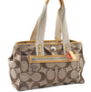 Authentic COACH Signature Shoulder Tote Bag Canvas Enamel F14878 Brown K4981