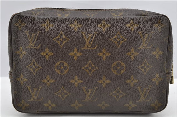 Auth Louis Vuitton Monogram Trousse Toilette 23 Clutch Hand Bag M47524 LV K4983