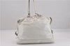 Authentic CELINE Vintage Shoulder Tote Bag Enamel White K4984