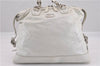 Authentic CELINE Vintage Shoulder Tote Bag Enamel White K4984
