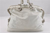 Authentic CELINE Vintage Shoulder Tote Bag Enamel White K4984