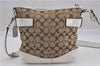 Authentic COACH Signature Shoulder Cross Body Bag Canvas Leather Brown K4986