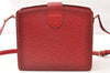 Authentic Louis Vuitton Epi Capucines Shoulder Cross Bag Red M52347 LV K4989
