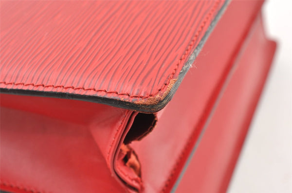 Authentic Louis Vuitton Epi Capucines Shoulder Cross Bag Red M52347 LV K4989