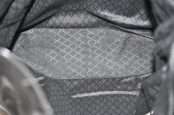 Authentic GUCCI Vintage Bamboo Shoulder Hand Bag Nylon Enamel Black K4990