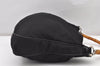 Authentic GUCCI Vintage Bamboo 2Way Shoulder Tote Bag Nylon Leather Black K4993
