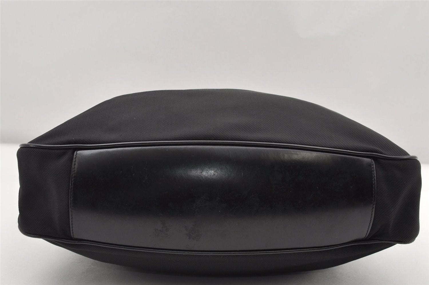 Authentic GUCCI Vintage Bamboo 2Way Shoulder Tote Bag Nylon Leather Black K4993