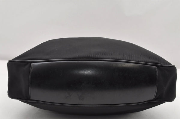 Authentic GUCCI Vintage Bamboo 2Way Shoulder Tote Bag Nylon Leather Black K4993