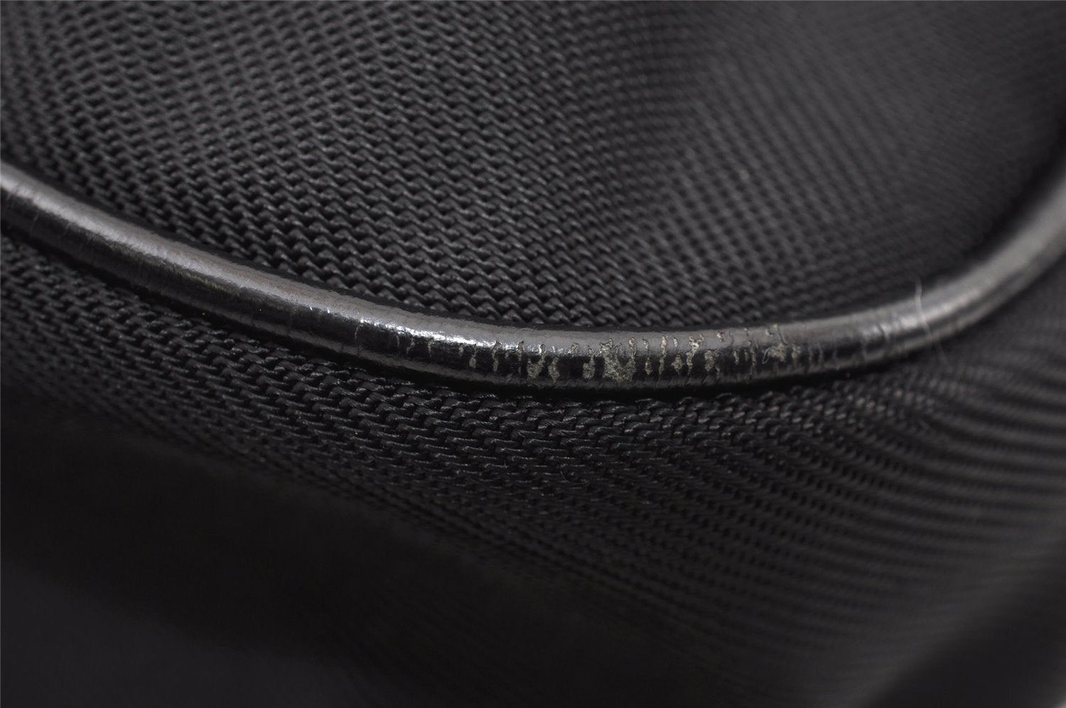 Authentic GUCCI Vintage Bamboo 2Way Shoulder Tote Bag Nylon Leather Black K4993