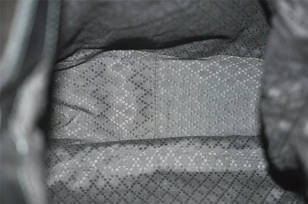 Authentic GUCCI Vintage Bamboo 2Way Shoulder Tote Bag Nylon Leather Black K4993