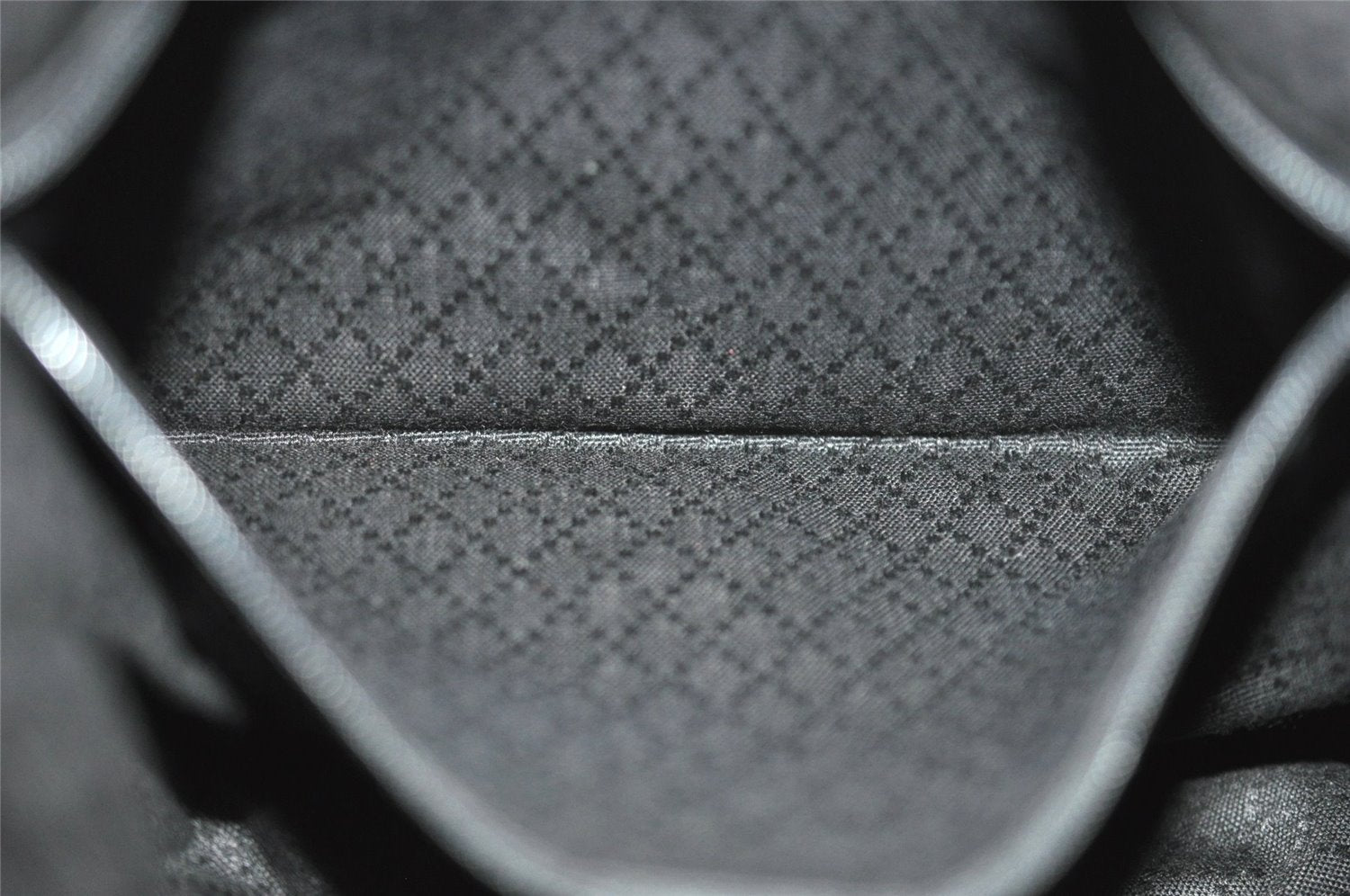 Authentic GUCCI Vintage Bamboo 2Way Shoulder Tote Bag Nylon Leather Black K4993