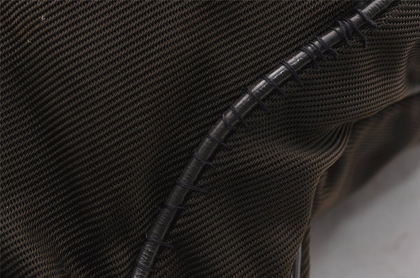 Authentic GUCCI Vintage Bamboo 2Way Shoulder Tote Bag Nylon Leather Brown K4995