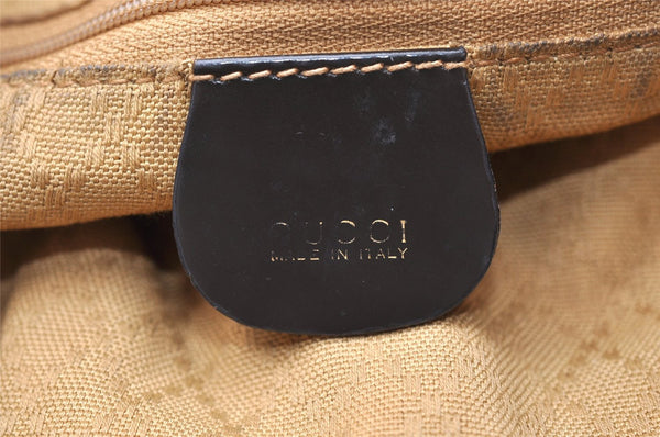 Authentic GUCCI Vintage Bamboo 2Way Shoulder Tote Bag Nylon Leather Brown K4995