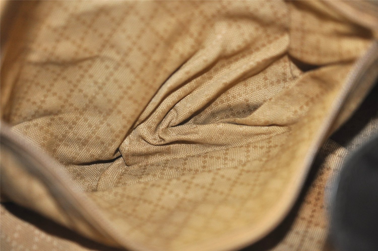 Authentic GUCCI Vintage Bamboo 2Way Shoulder Tote Bag Nylon Leather Brown K4995