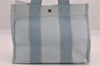 Authentic HERMES Bora Bora PM Shoulder Tote Bag Canvas Light Blue K4998