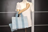 Authentic HERMES Bora Bora PM Shoulder Tote Bag Canvas Light Blue K4998