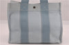 Authentic HERMES Bora Bora PM Shoulder Tote Bag Canvas Light Blue K4998