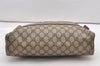 Authentic GUCCI Web Sherry Line Shoulder Tote Bag GG PVC Leather Brown K5002