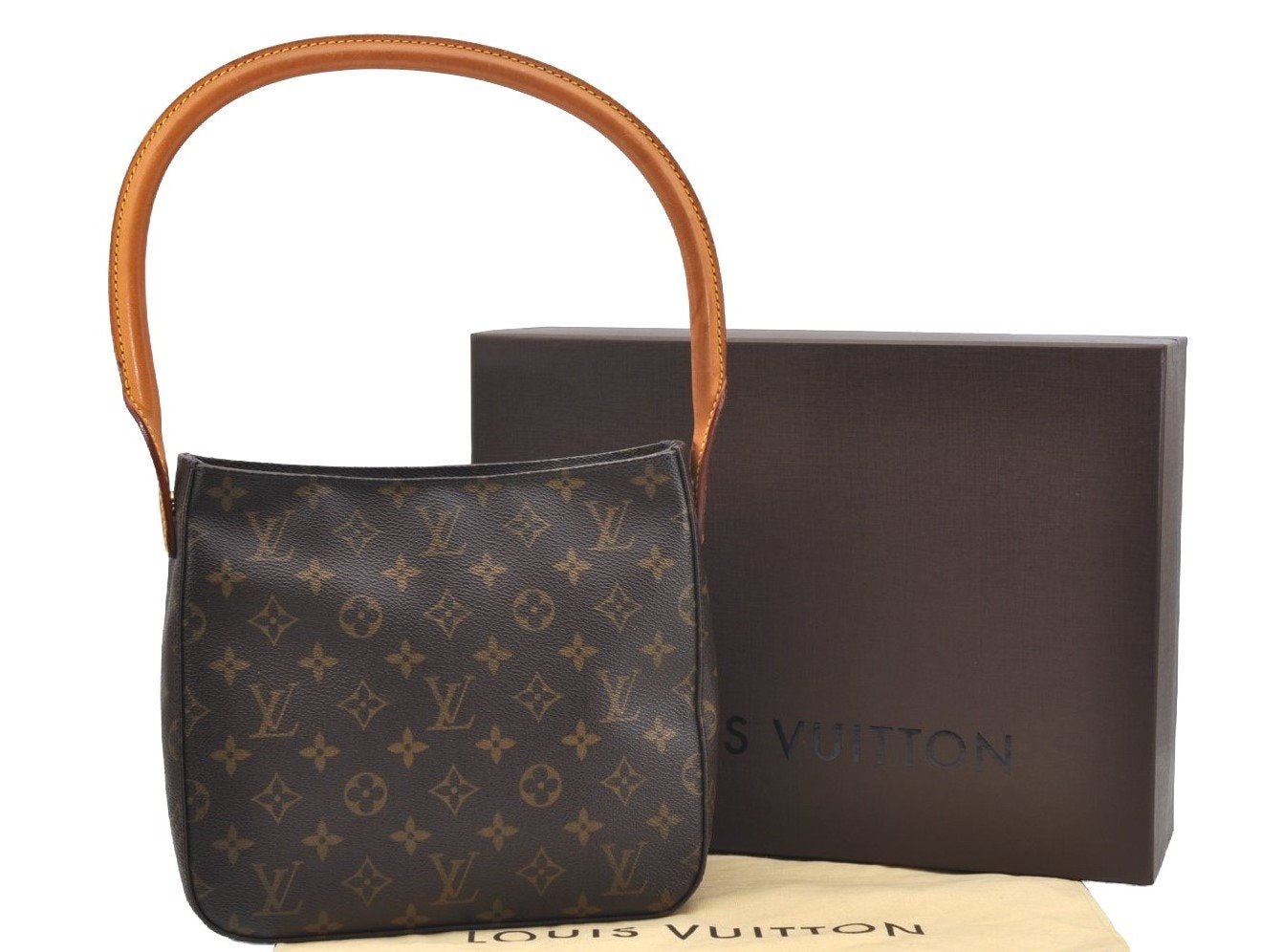 Authentic Louis Vuitton Monogram Looping MM Shoulder Bag M51146 LV Box K5006