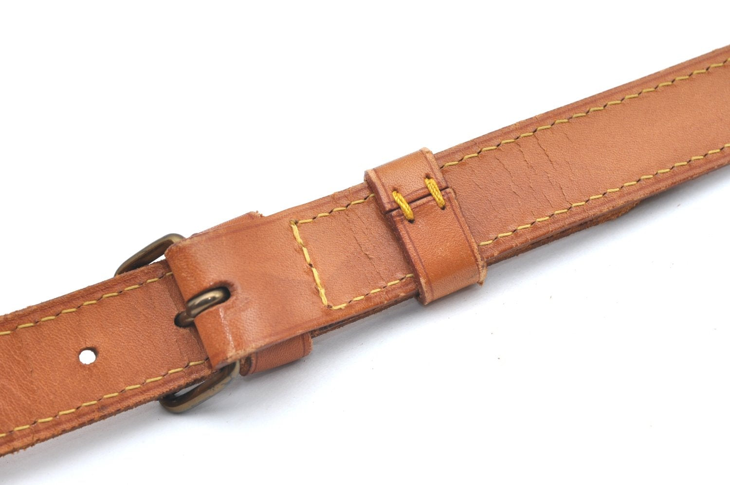 Authentic Louis Vuitton Leather Shoulder Strap Beige 40.2-47.2