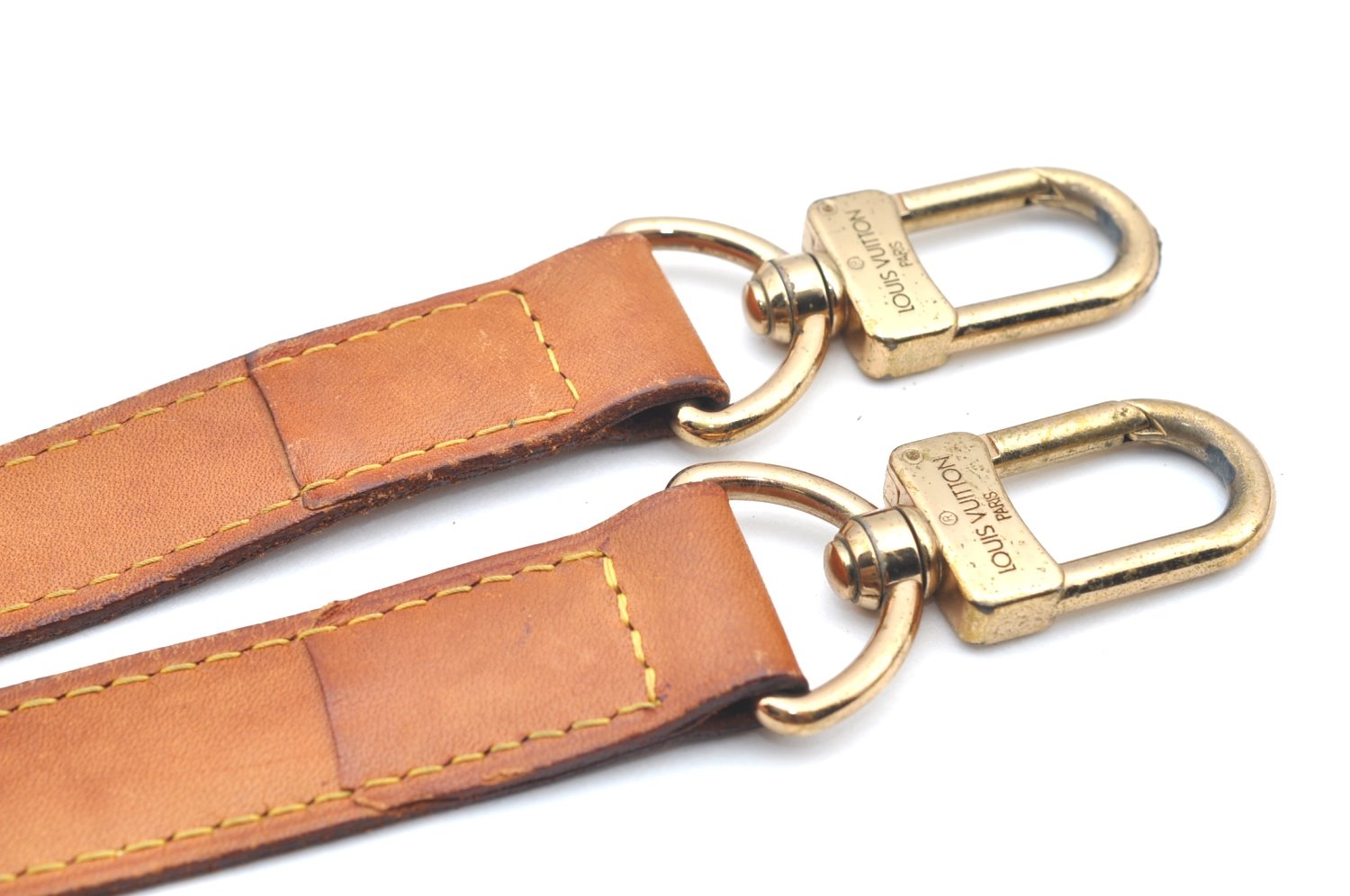 Authentic Louis Vuitton Leather Shoulder Strap Beige 41.7-48.8