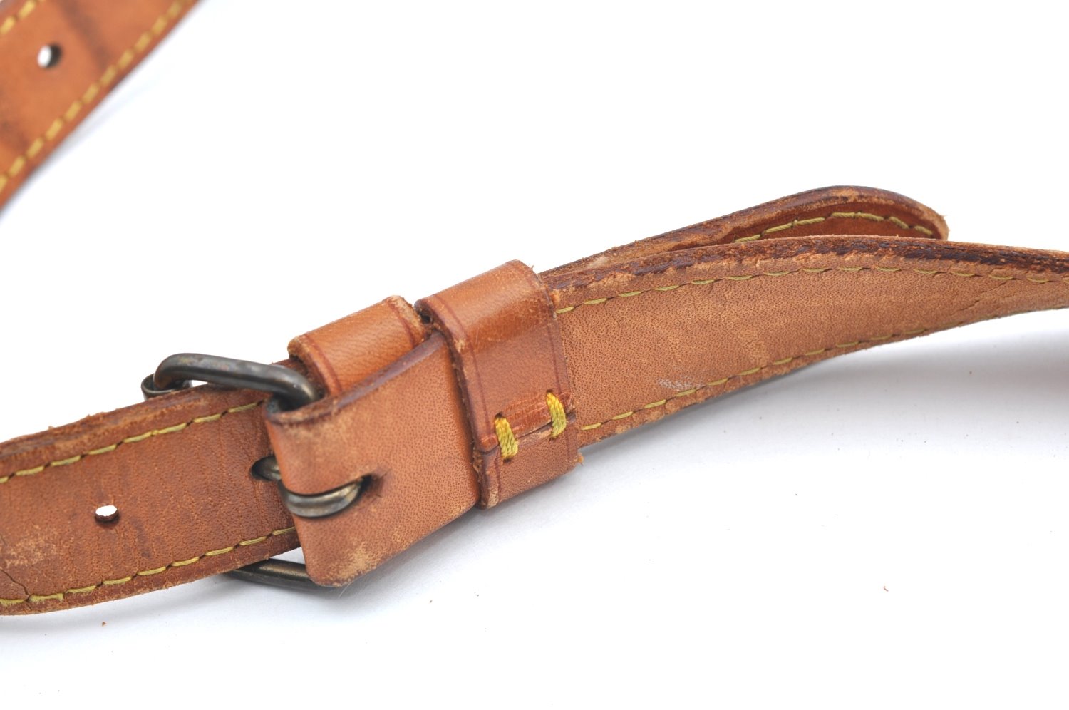 Authentic Louis Vuitton Leather Shoulder Strap Beige 41.7-48.8