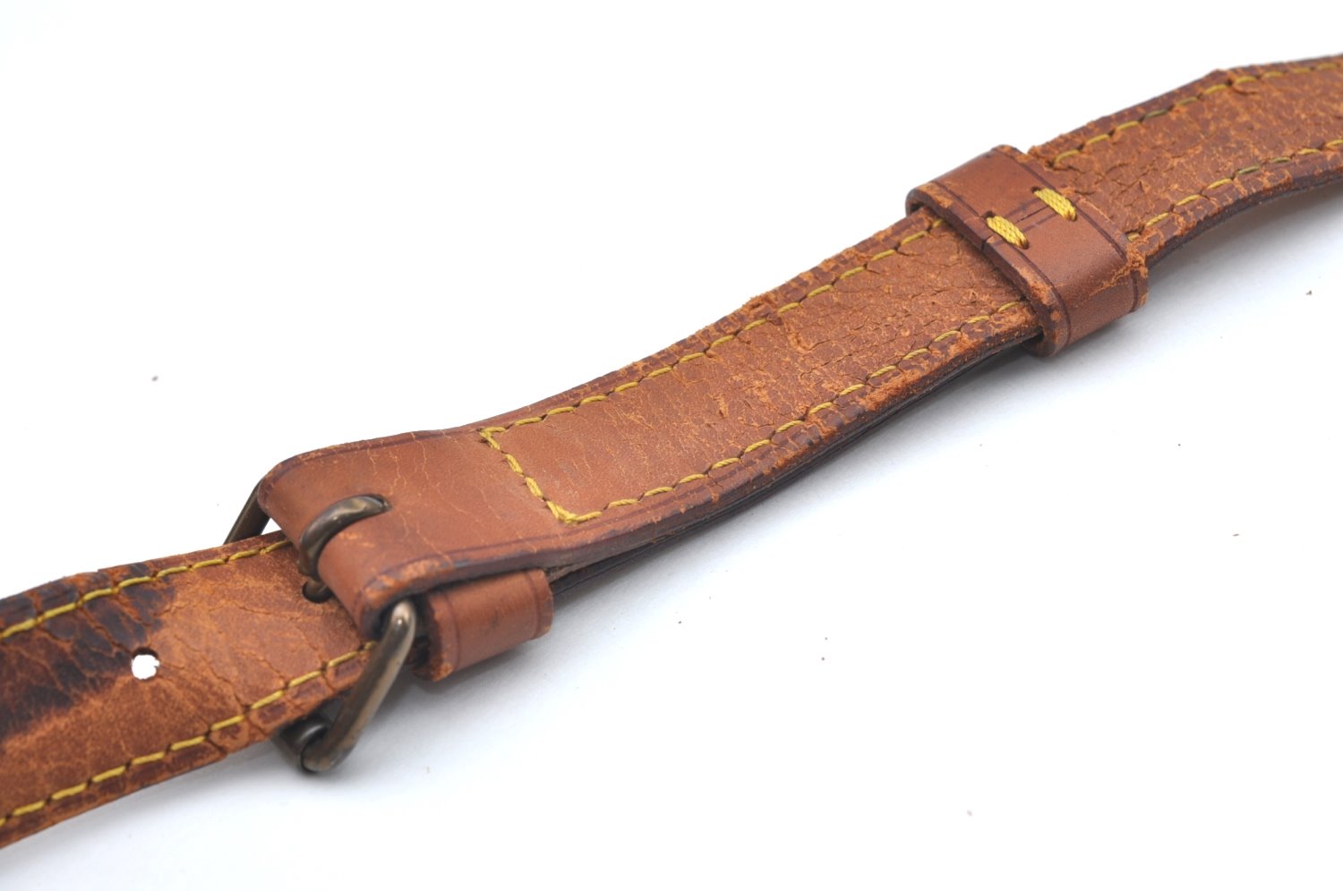 Authentic Louis Vuitton Leather Shoulder Strap Beige 40.2-47.2