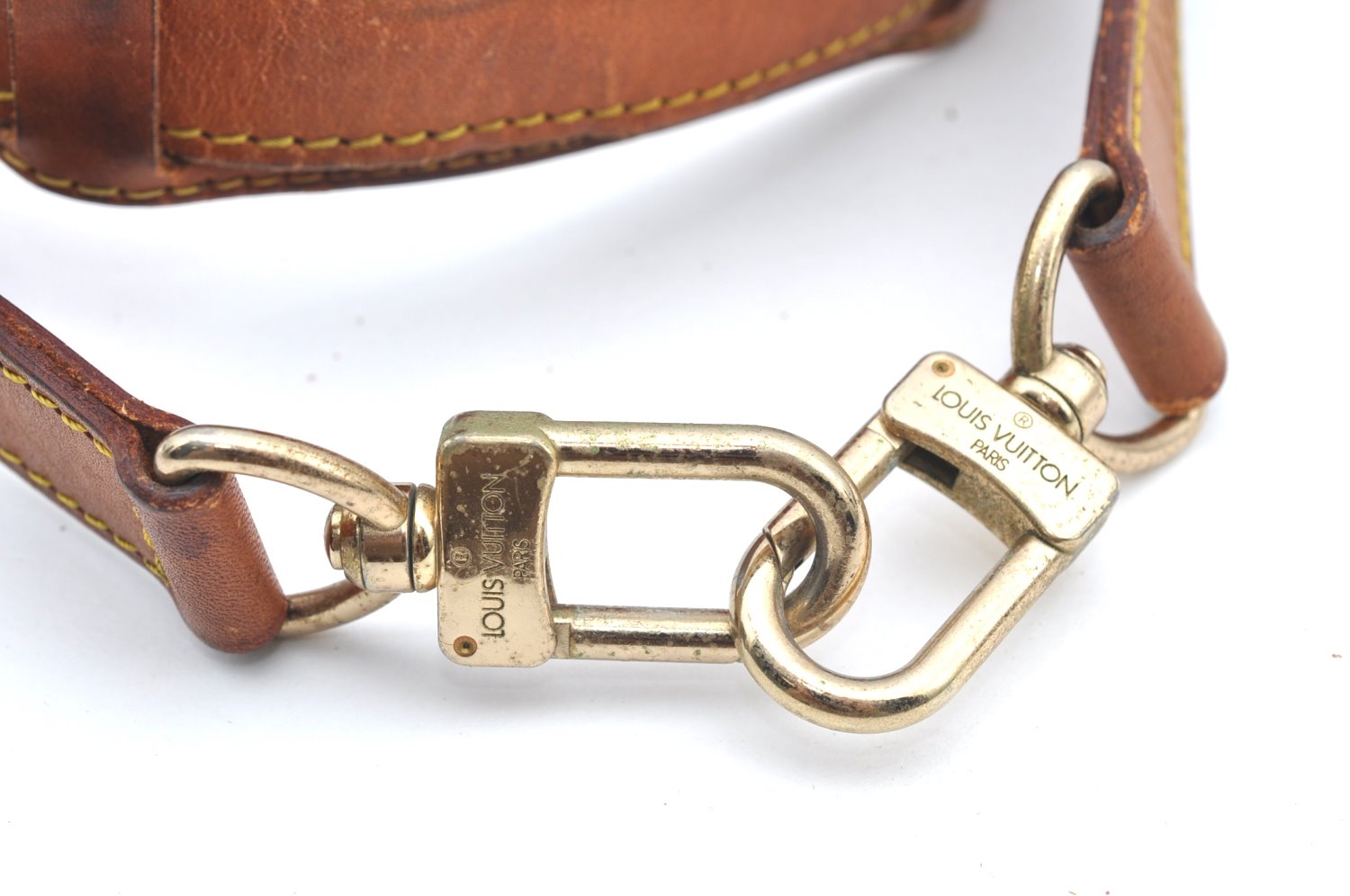 Authentic Louis Vuitton Leather Shoulder Strap Beige 39.4-46.5