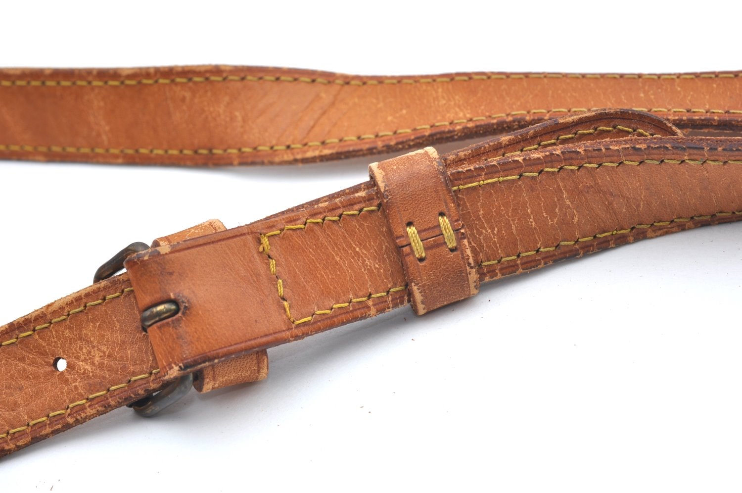 Authentic Louis Vuitton Leather Shoulder Strap Beige 39.4-46.5