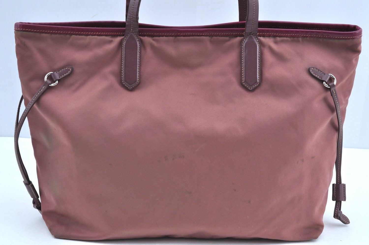 Authentic PRADA Nylon Tessuto Leather Shoulder Tote Hand Bag Pink K5017