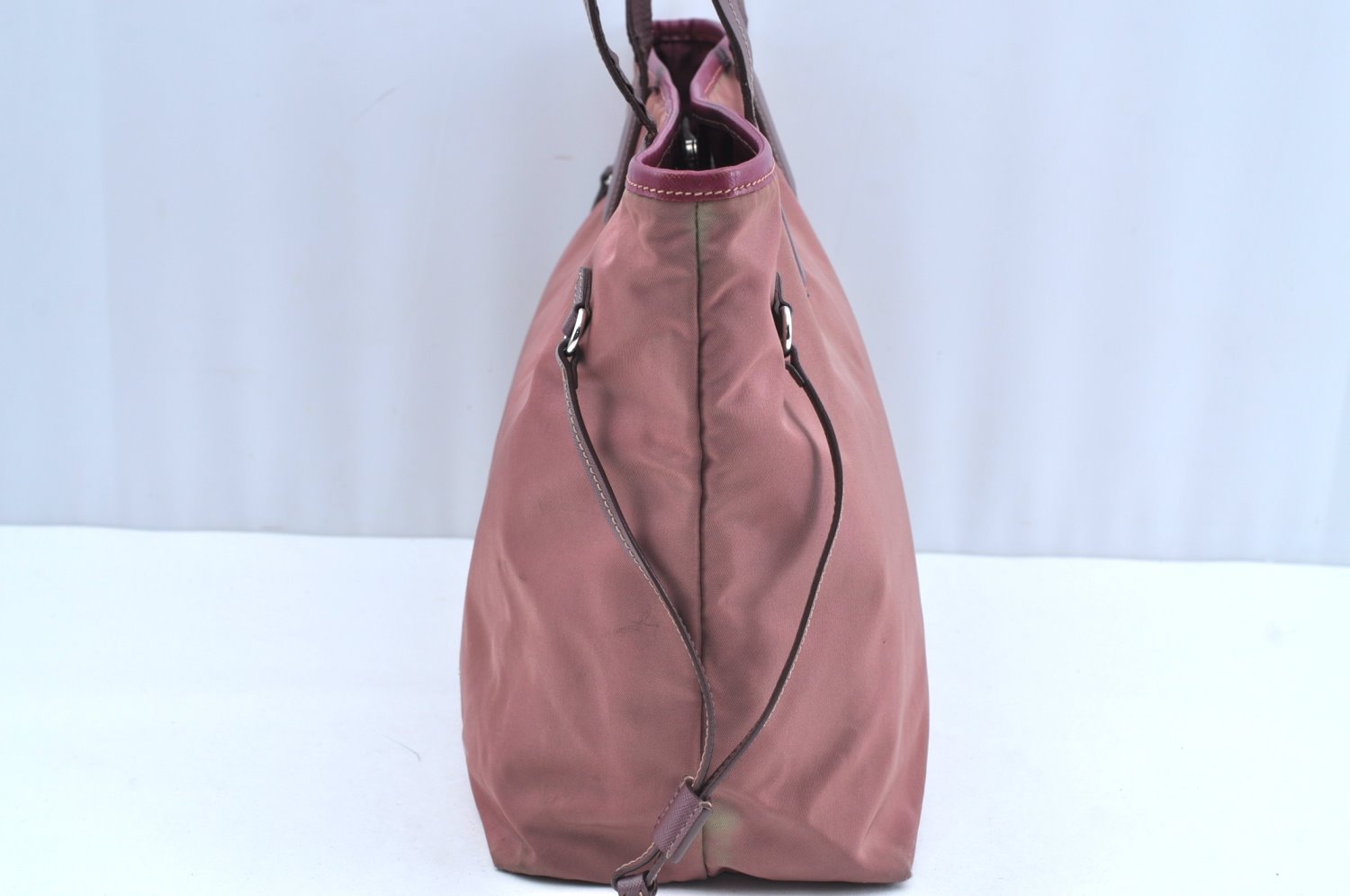Authentic PRADA Nylon Tessuto Leather Shoulder Tote Hand Bag Pink K5017