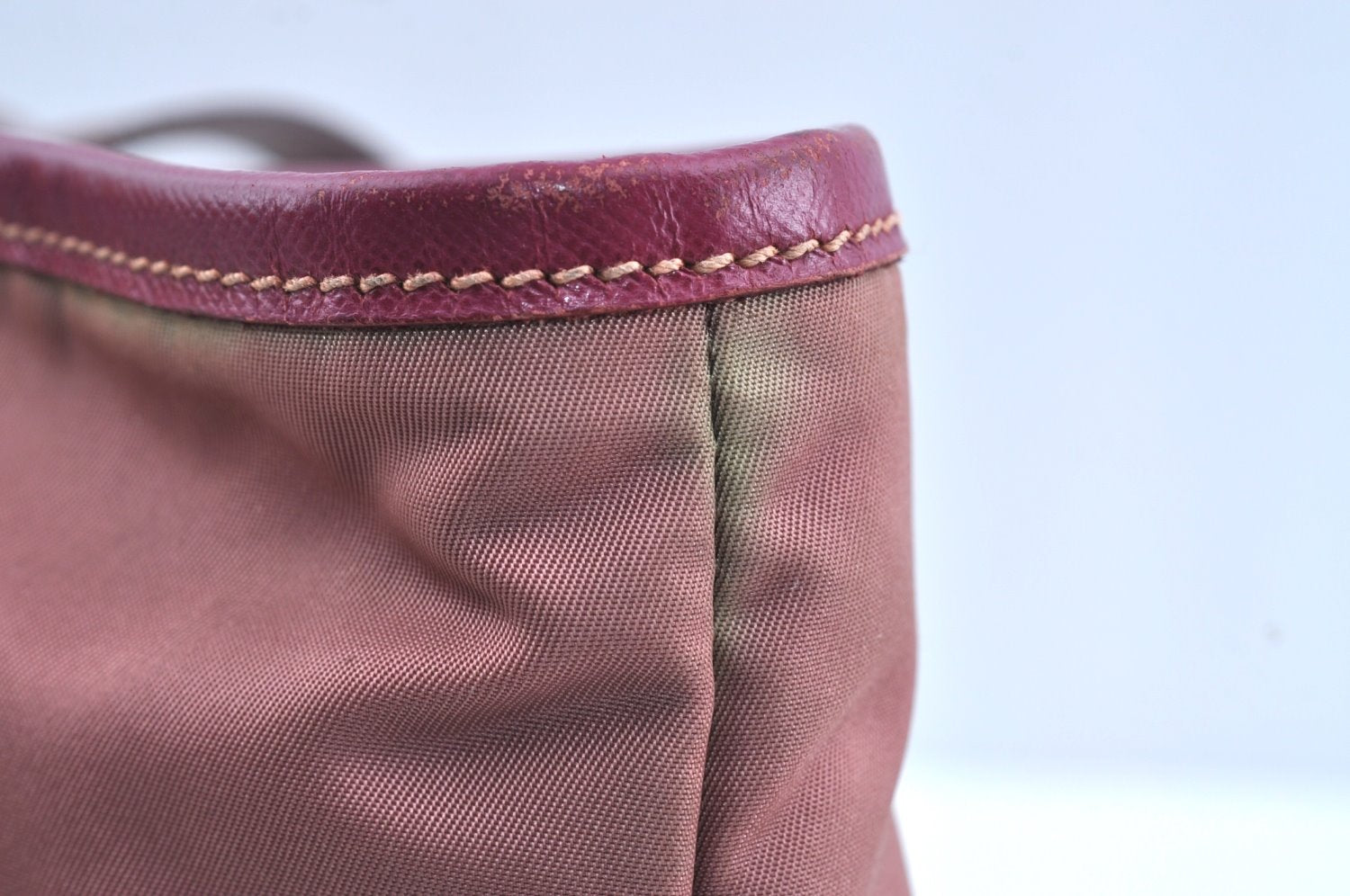 Authentic PRADA Nylon Tessuto Leather Shoulder Tote Hand Bag Pink K5017