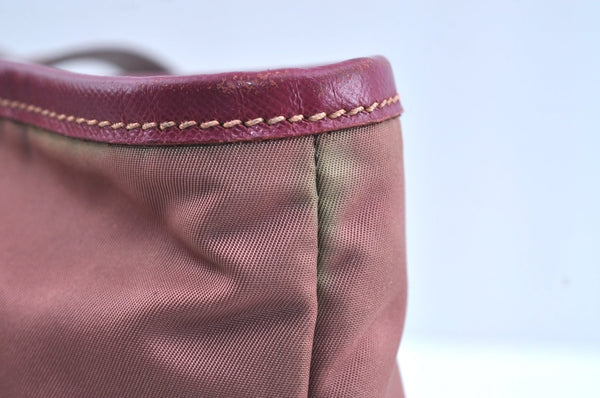 Authentic PRADA Nylon Tessuto Leather Shoulder Tote Hand Bag Pink K5017