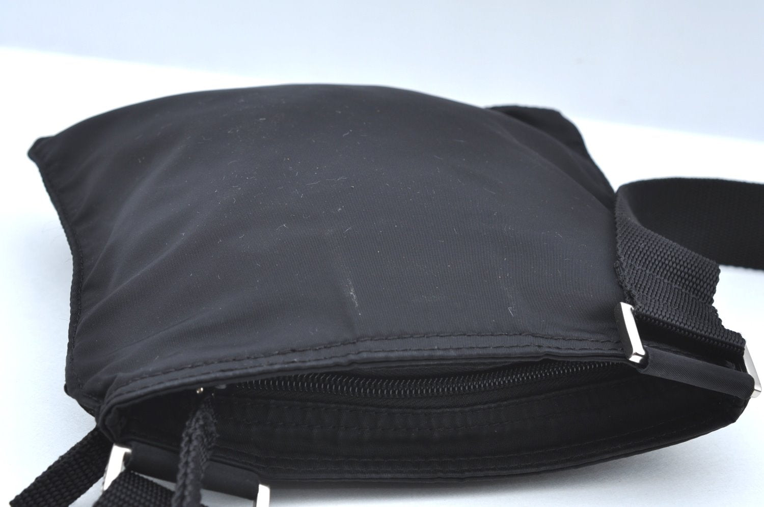 Authentic PRADA Nylon Tessuto Shoulder Cross Body Bag Purse Black K5018