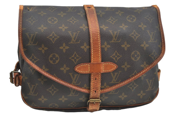 Auth Louis Vuitton Monogram Saumur 30 Shoulder Cross Bag M42256 LV Junk K5019