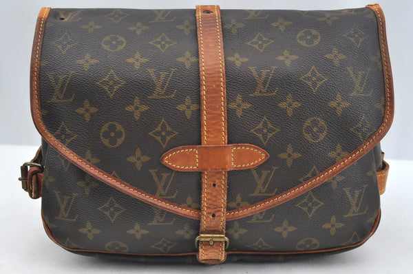 Auth Louis Vuitton Monogram Saumur 30 Shoulder Cross Bag M42256 LV Junk K5019