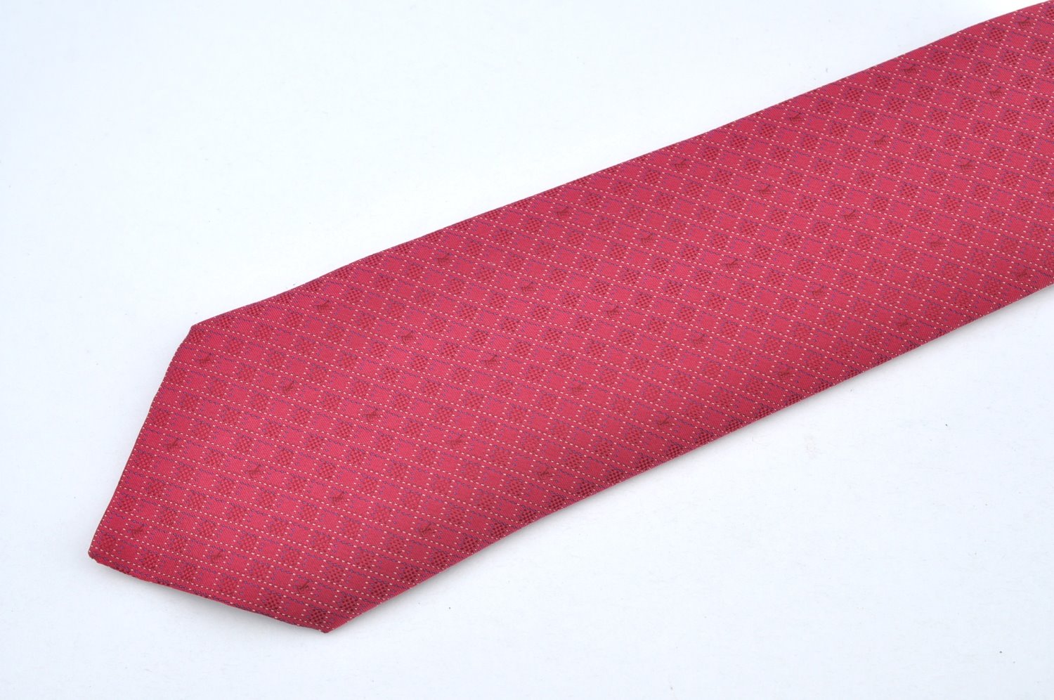 Authentic Louis Vuitton Necktie Tie Silk Check Motif Red Box LV K5026